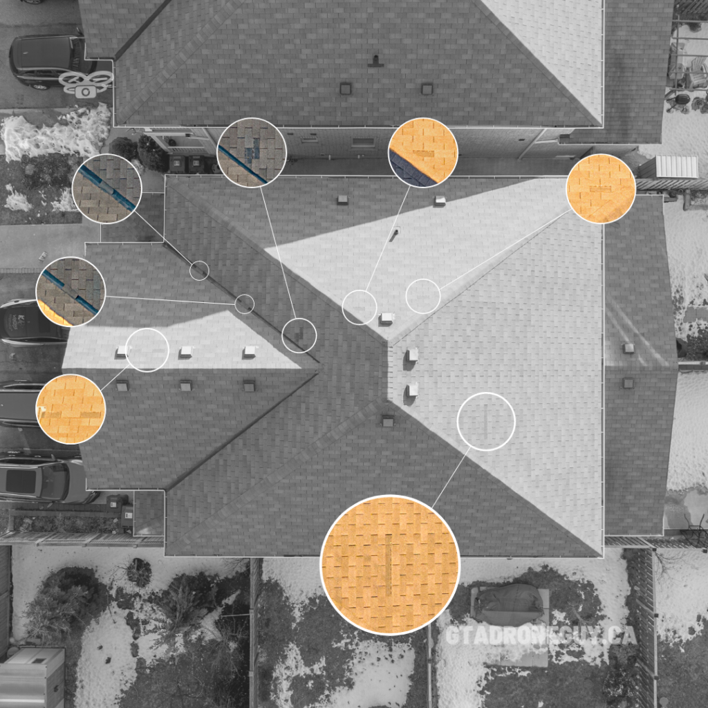 Drone Roof Inspection With Markers