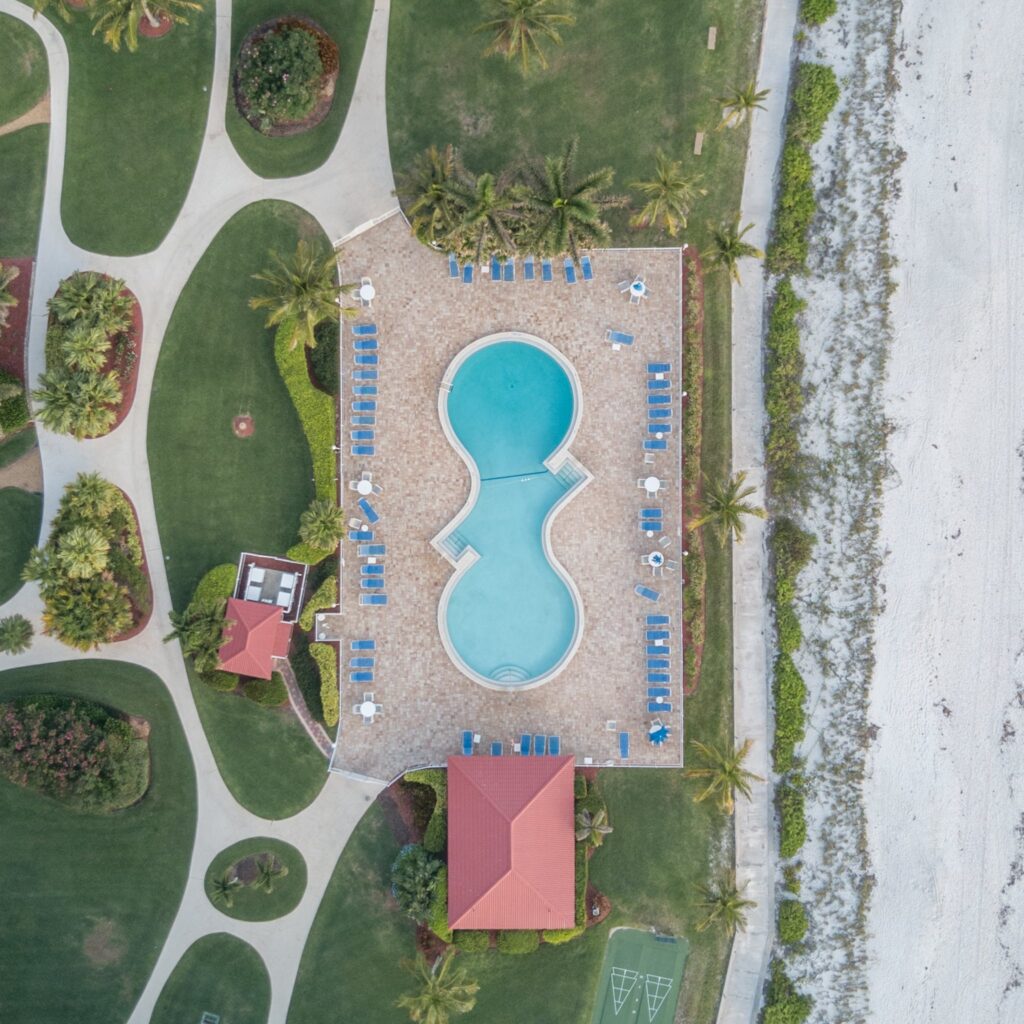High Angle Photo of Outdoor Swimming Pool